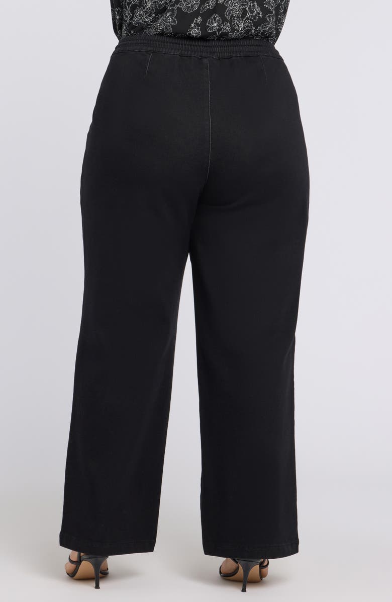 NYDJ Relaxed Drawstring Wide Leg Jeans, Alternate, color, Washed Black