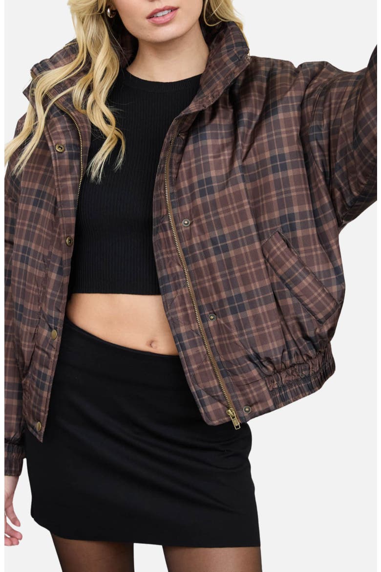 Water Repellent Puffer Jacket, Alternate, color, BROWN MULTI