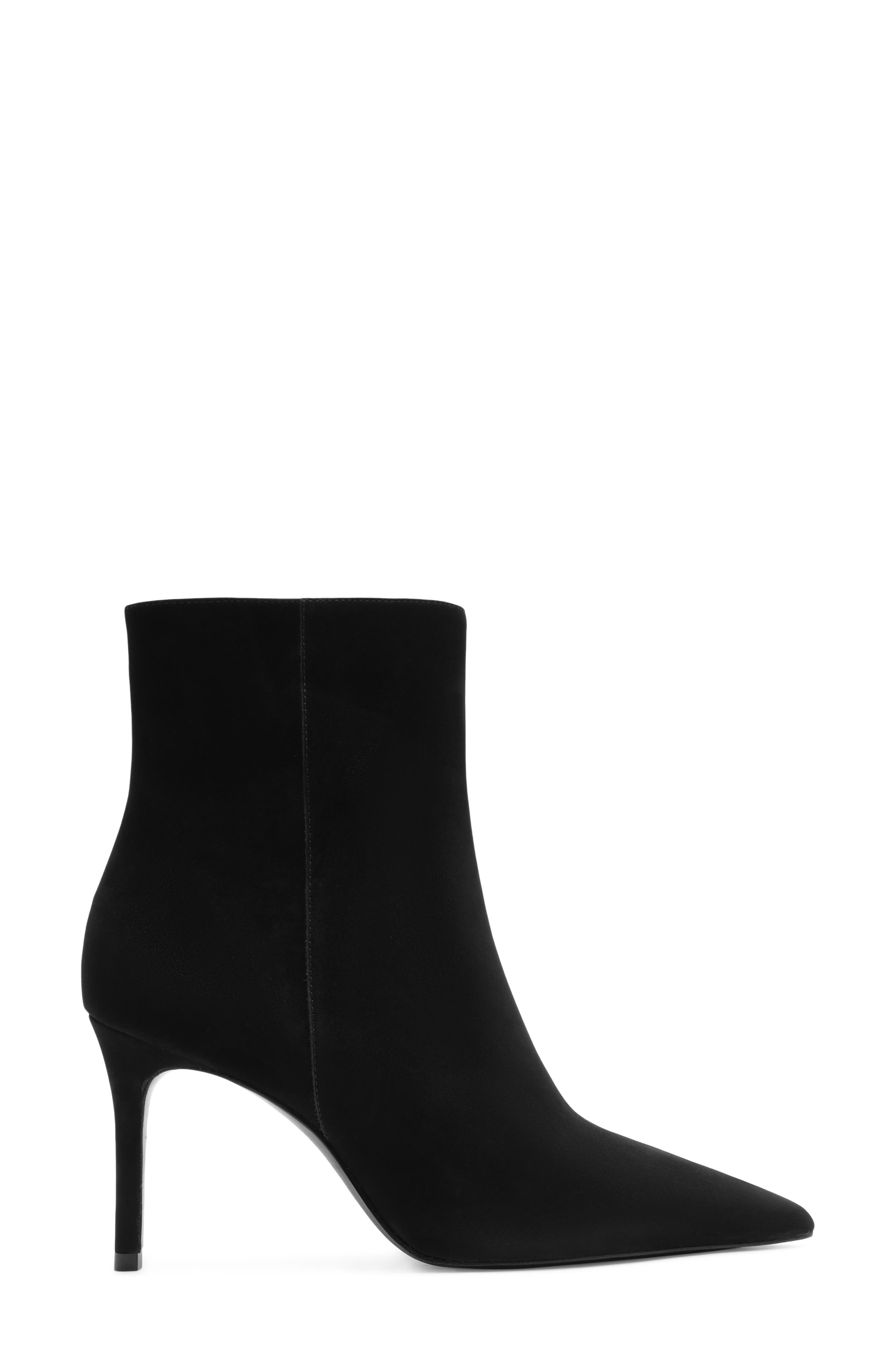 Mikki Mid Pointed Toe Bootie, Alternate, color, BLACK SUEDE