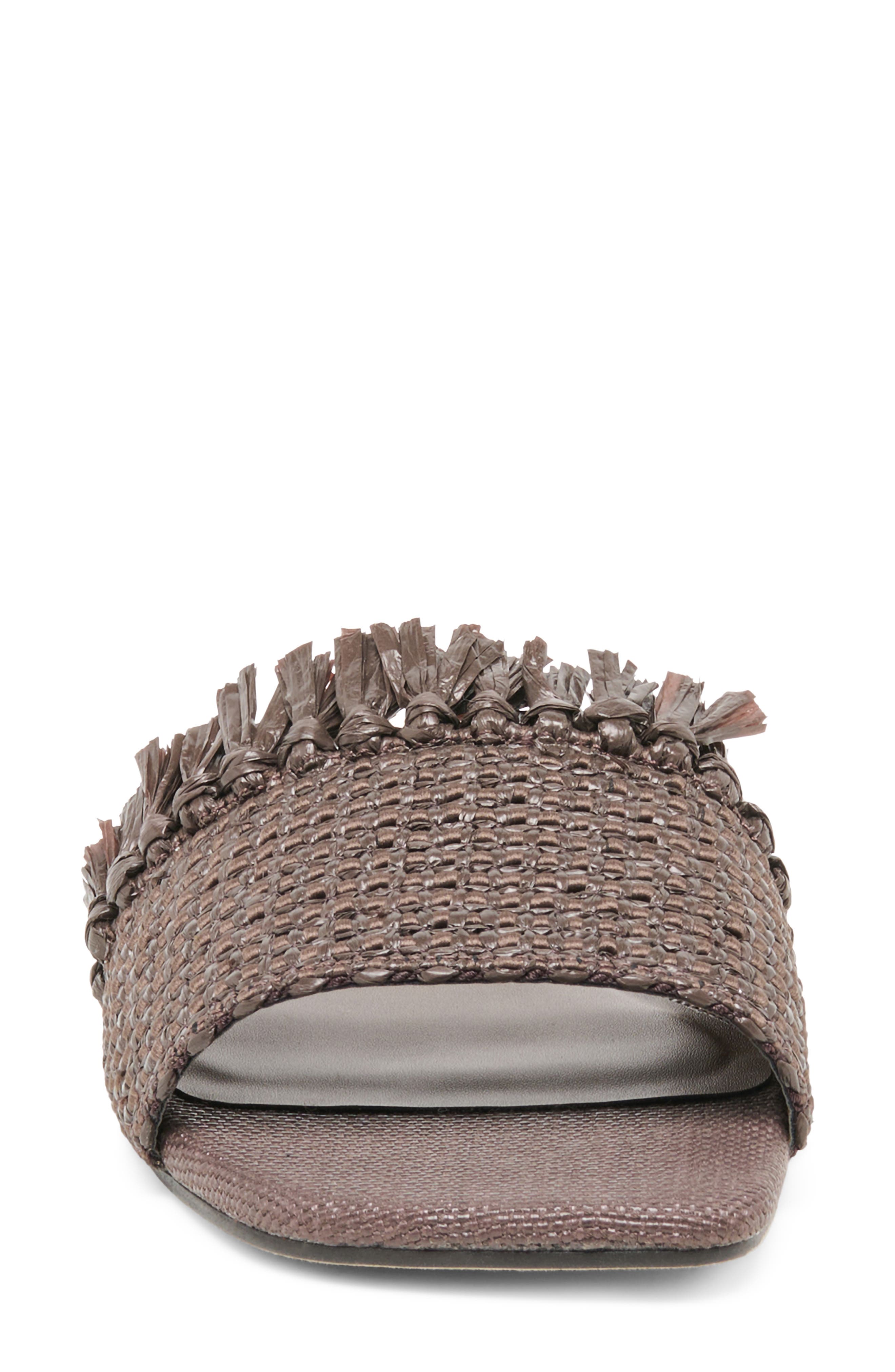 Dolce Vita Lenya Slide Sandal, Alternate, color, Chocolate Raffia