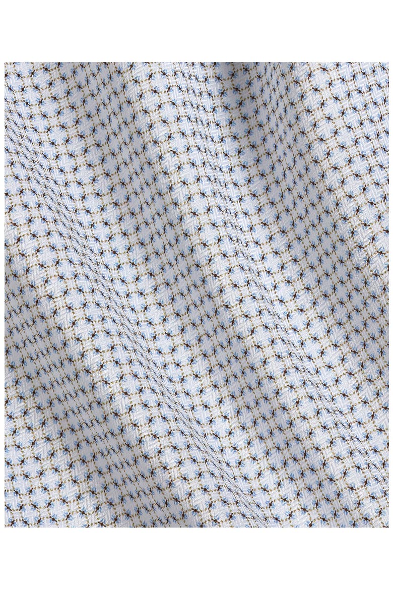 Trim Fit Geometric Print Cotton Twill Dress Shirt, Alternate, color, WHITE/ DUNE