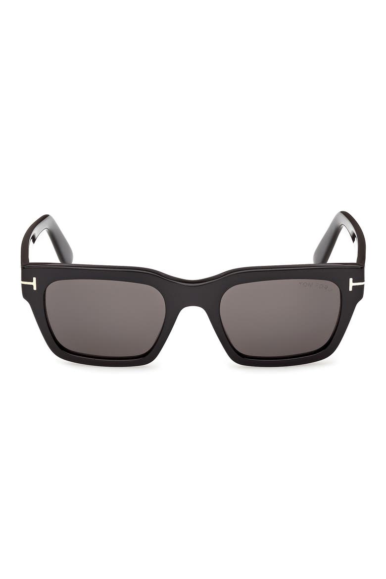 Andy 53mm Square Sunglasses, Main, color, SHINY BLACK / SMOKE LENS