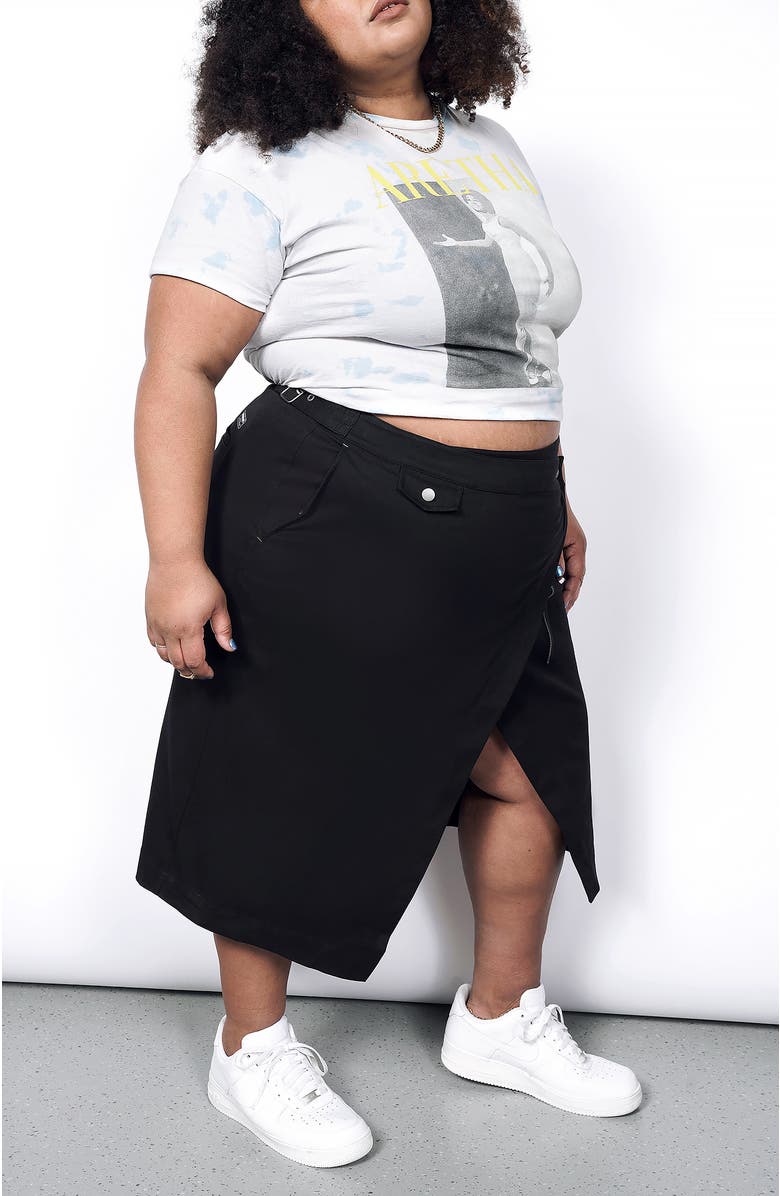 WILDFANG Essential Utility Wrap Skirt, Alternate, color, Black