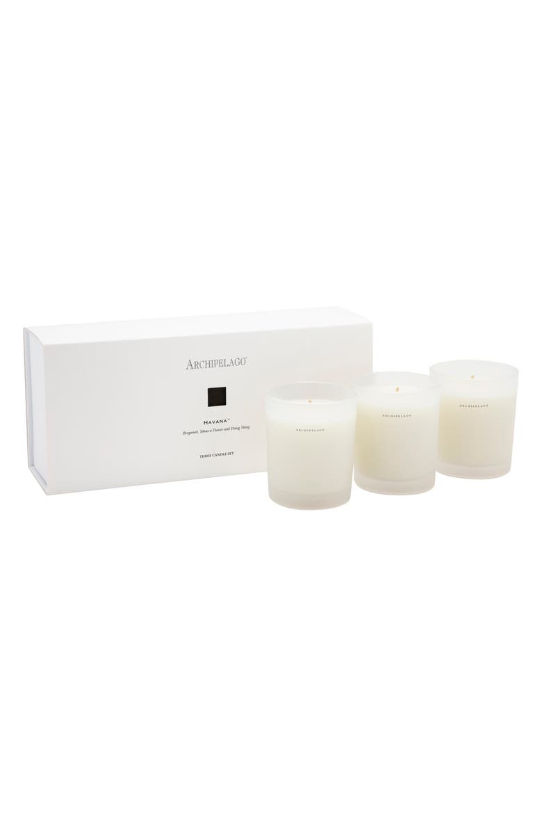 Archipelago Botanicals Havana Mini Candle Trio Gift Set $88 Value, Main, color,