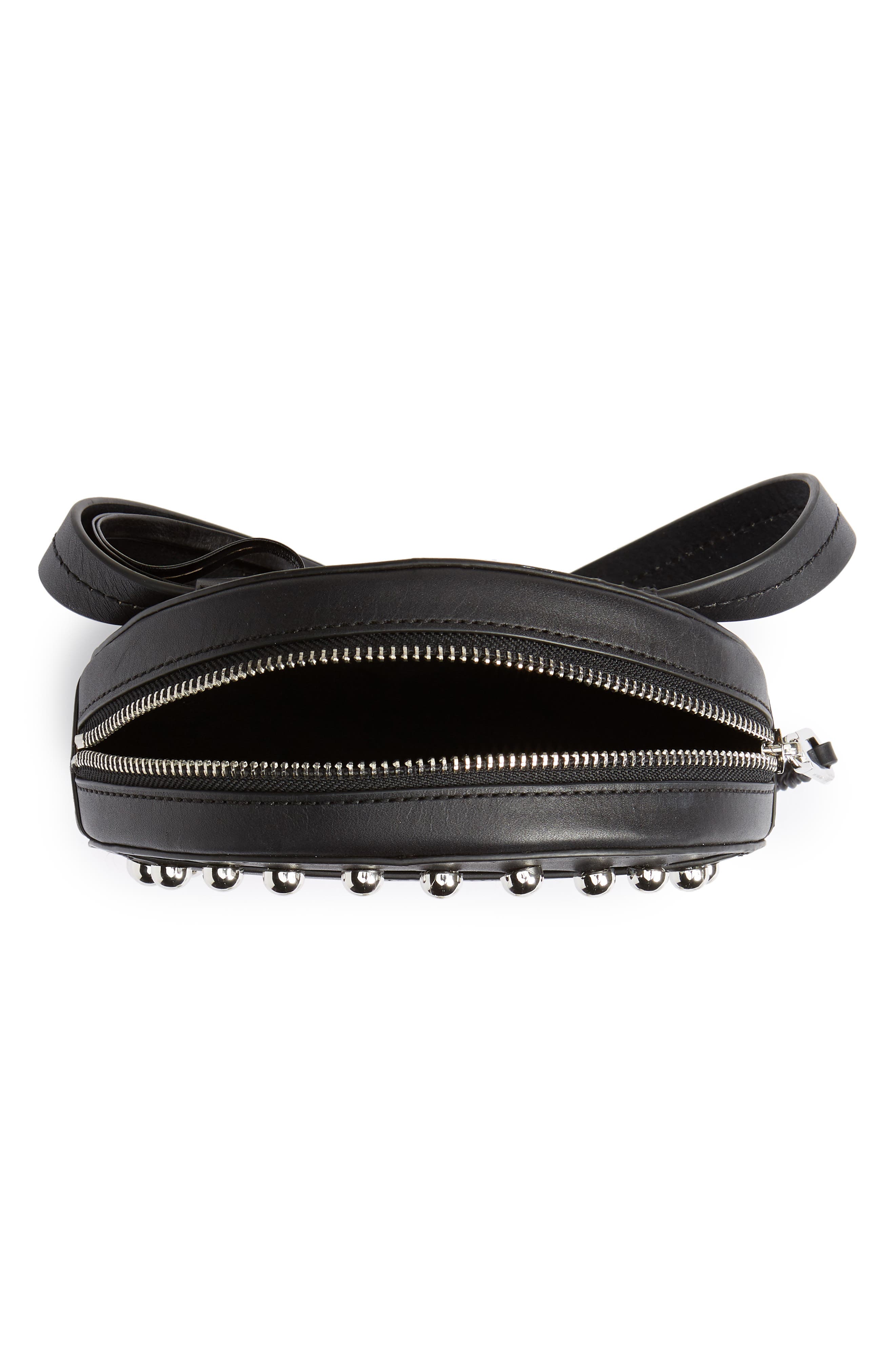 Studded Leather Belt Bag, Alternate, color, BLACK/ POL NICKEL
