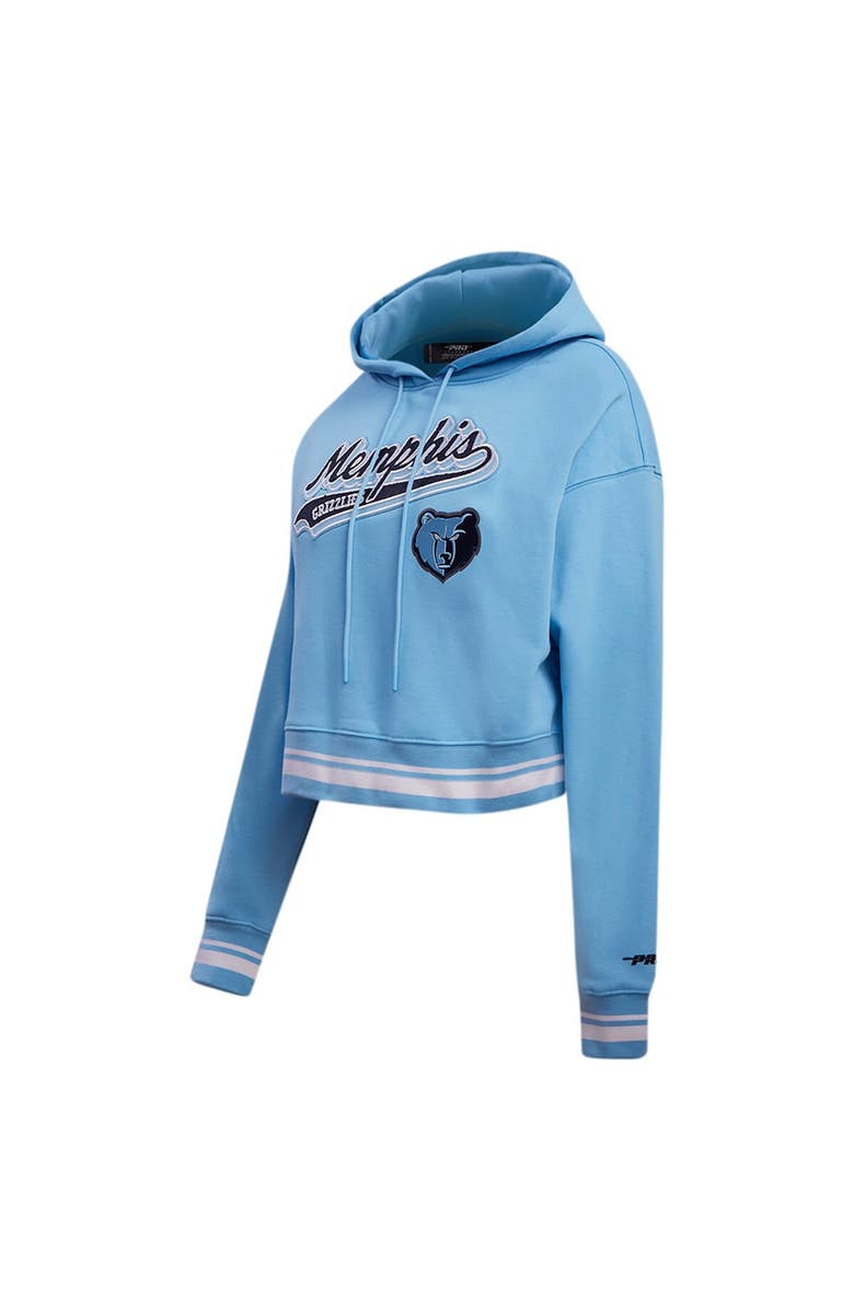 PRO STANDARD Women's Pro Standard Light Blue Memphis Grizzlies Script Tail Cropped Pullover Hoodie, Alternate, color, Light Blue