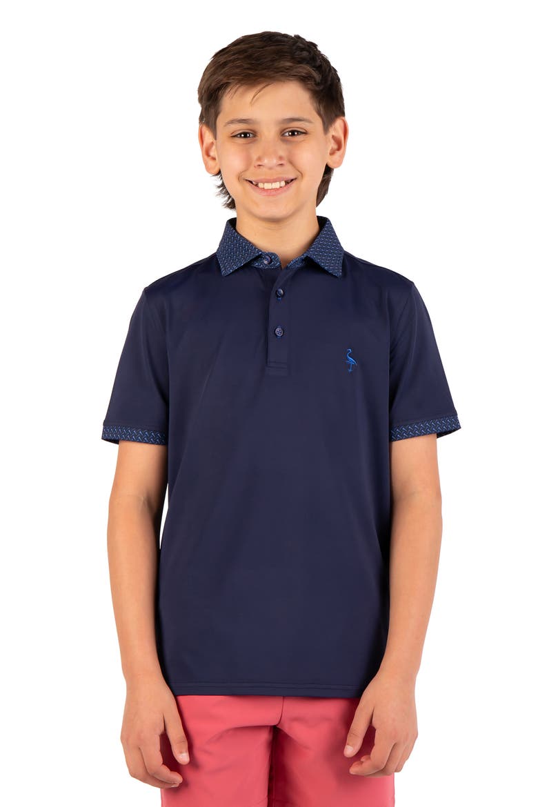 Kids' Micro Perforated Polo, Main, color, NAVY
