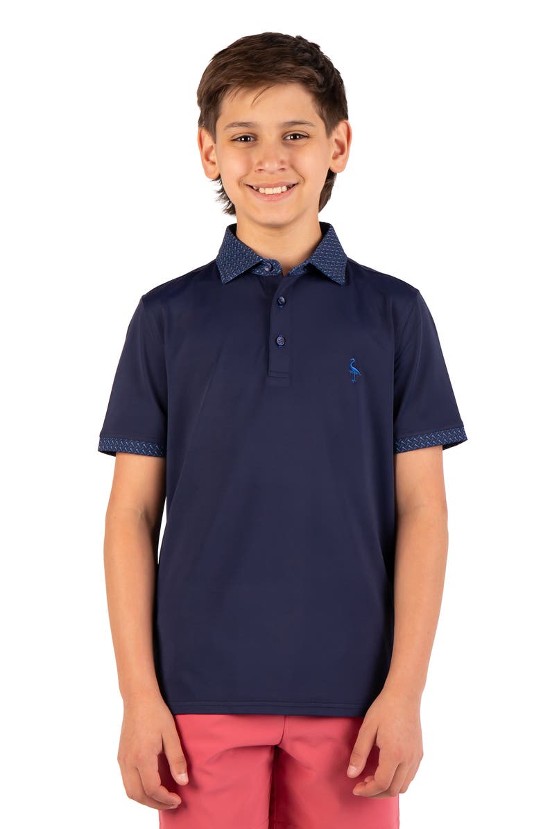 TailorByrd Kids' Micro Perforated Polo, Main, color, Navy