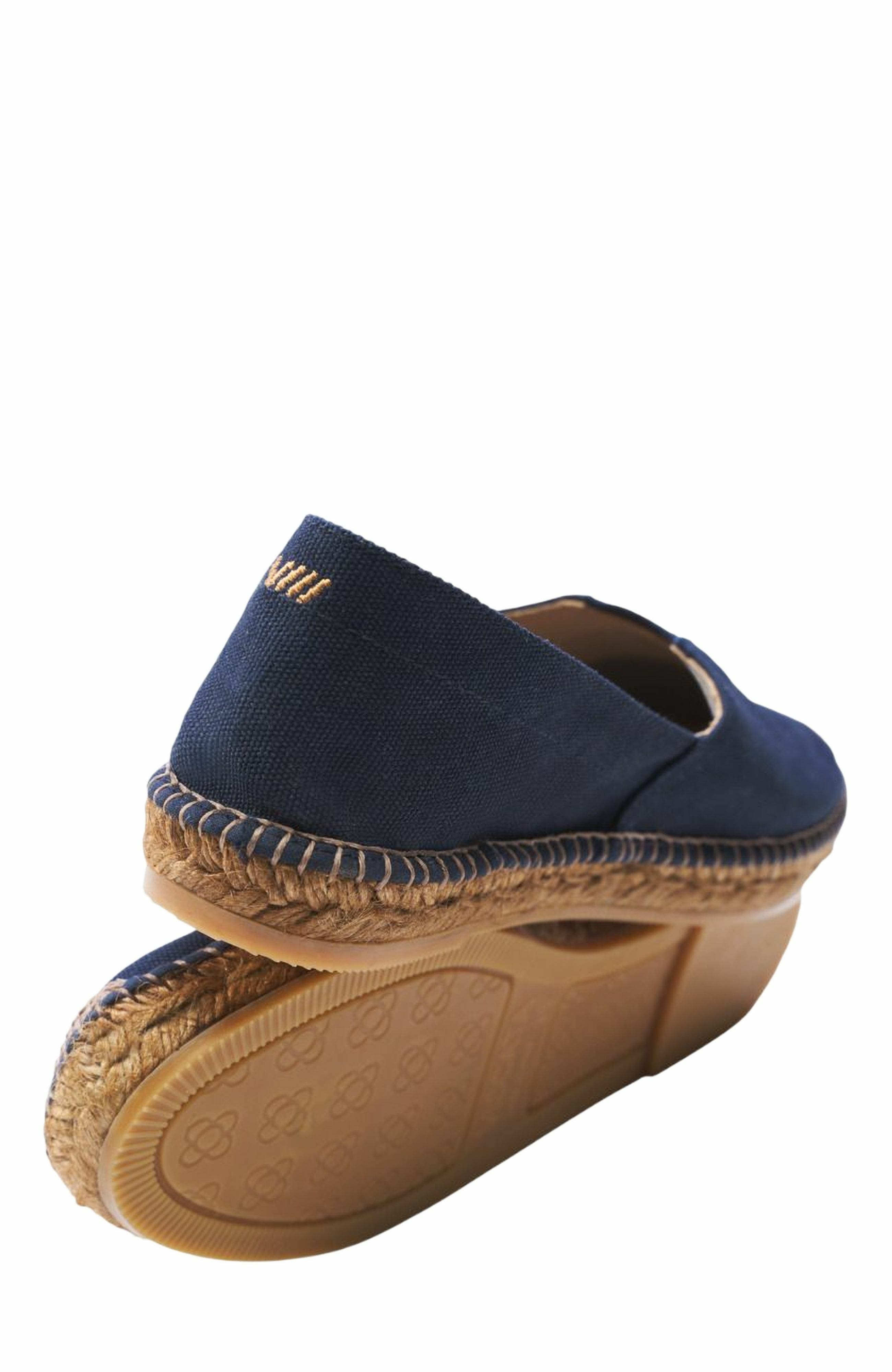 Barceloneta Canvas Espadrille Flats, Alternate, color, Navy Blue