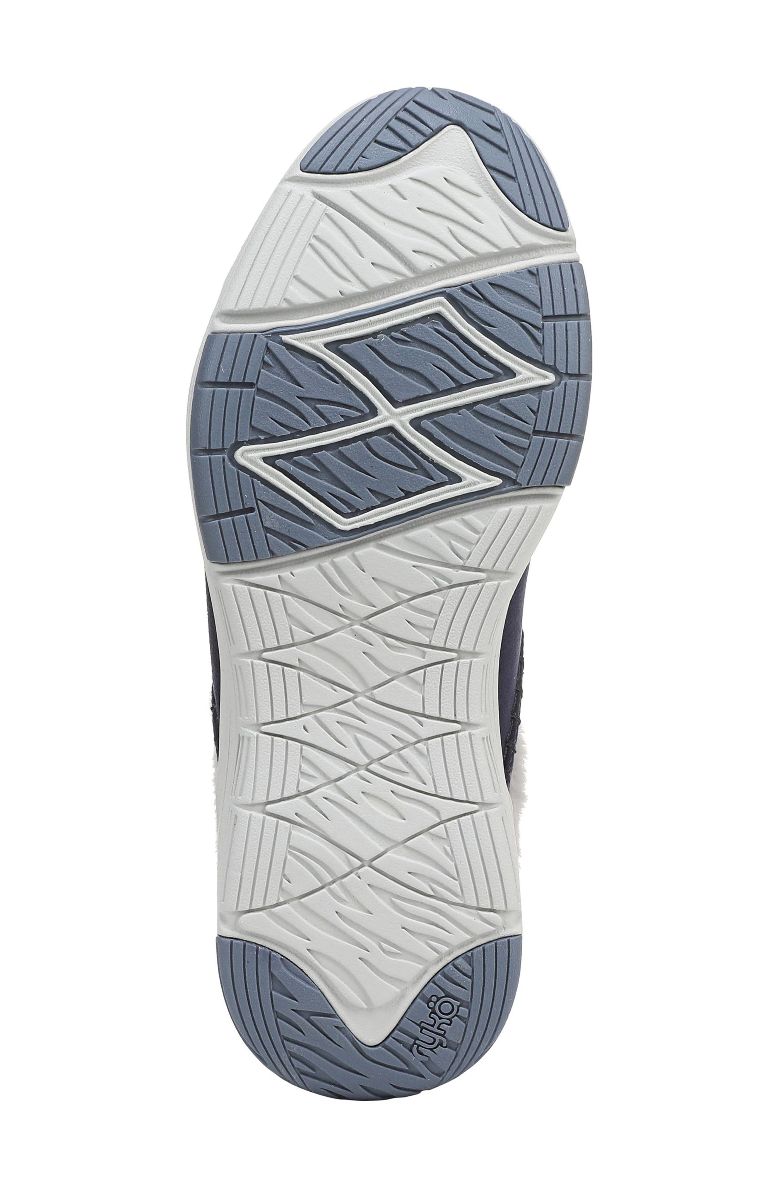 Rykä Arrow Faux Fur Trim Mule, Alternate, color, Academy Blue