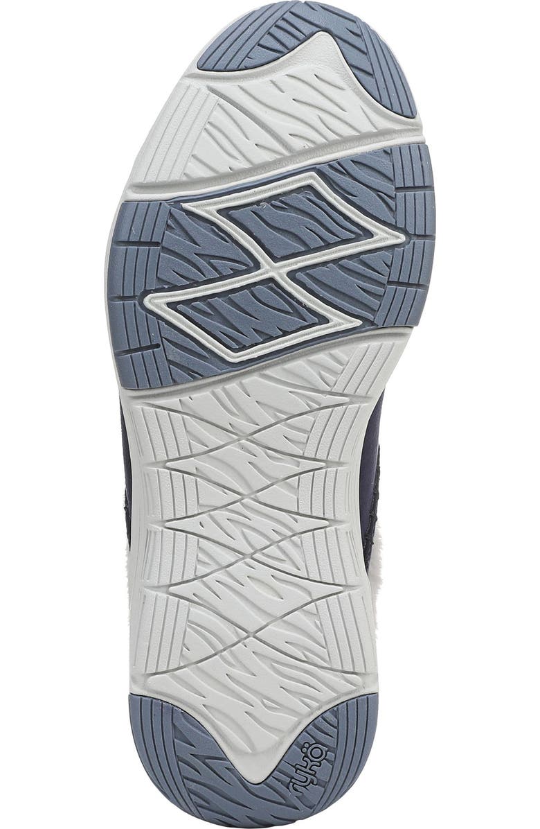 Rykä Arrow Faux Fur Trim Mule, Alternate, color, Academy Blue