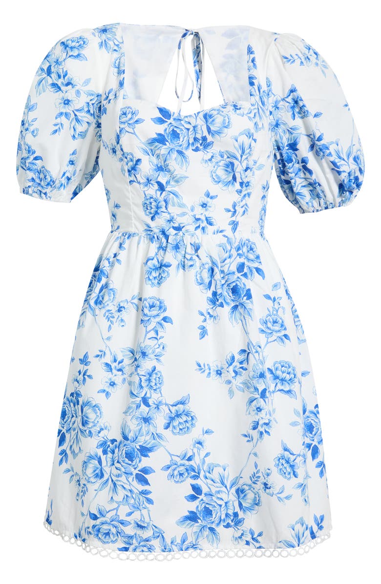 SUGARLIPS Juba Floral Print Puff Sleeve Dress, Main, color, 
