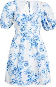 SUGARLIPS Juba Floral Print Puff Sleeve Dress