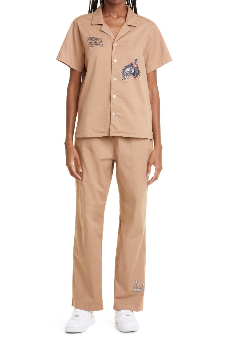 Whitney Cowgirl Button-Up Shirt, Alternate, color, KHAKI