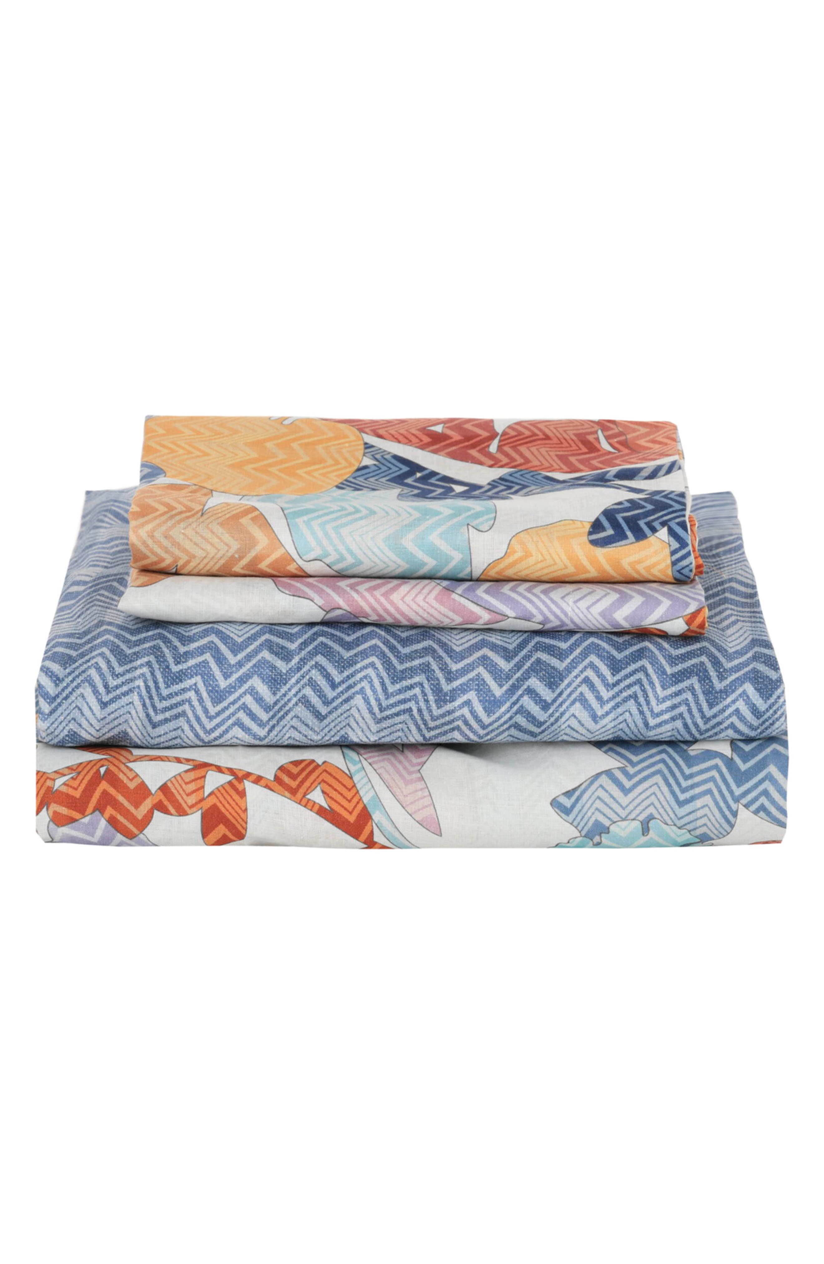 Missoni Zigzag King Sheet Set In Errato-viola Multicolor