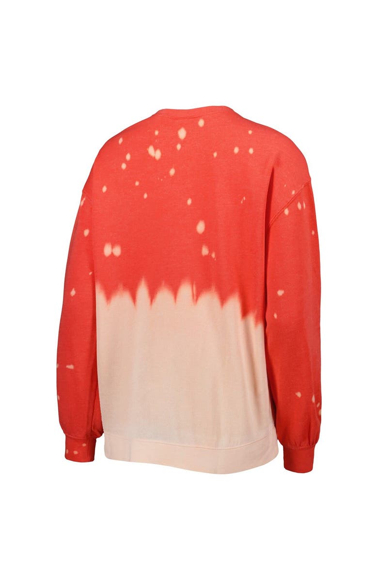 GAMEDAY COUTURE Women's Gameday Couture Red Georgia Bulldogs Twice As Nice Faded Dip-Dye Pullover Long Sleeve Top, Alternate, color, 