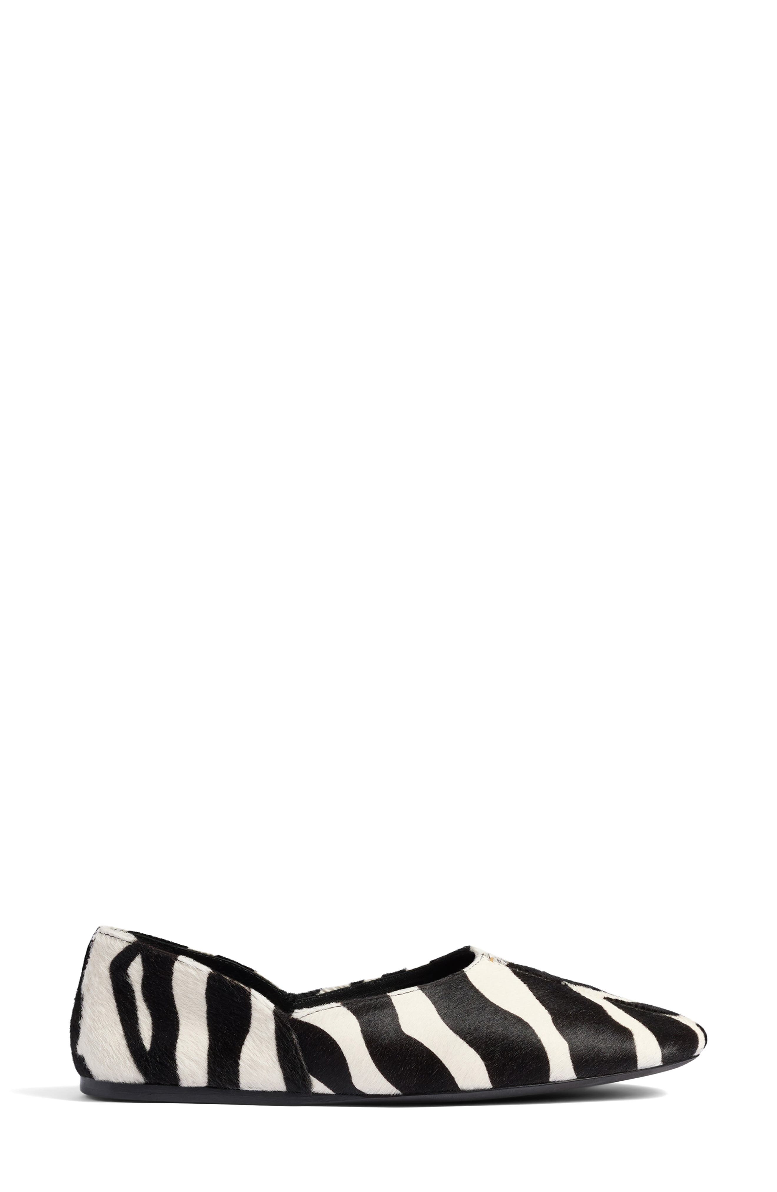 Khaite Jane Genuine Calf Hair Ballet Flat, Alternate, color, 294 Black / White
