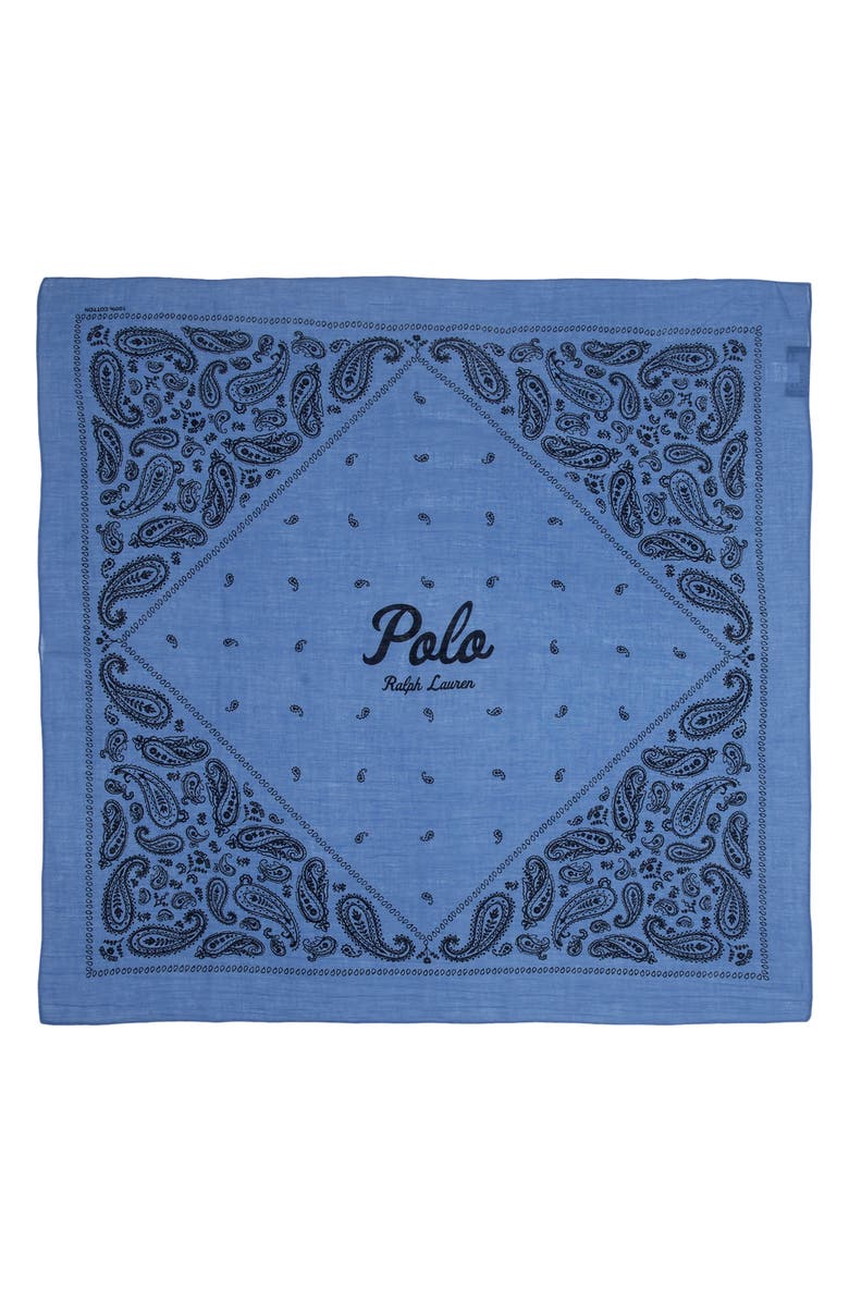 Polo Ralph Lauren Signature Bandana Print Scarf, Alternate, color, Summer Blue