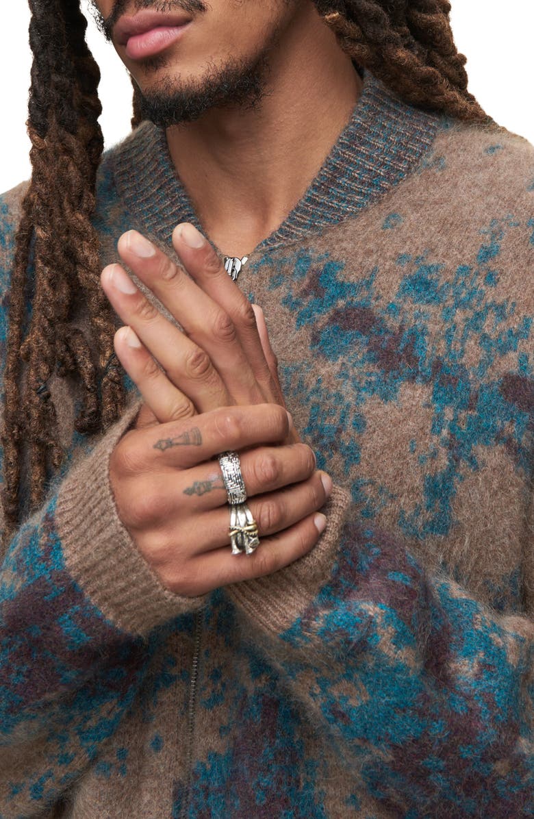 John Varvatos Tuscola Regular Fit Organic Cashmere Baseball Jacket, Alternate, color,