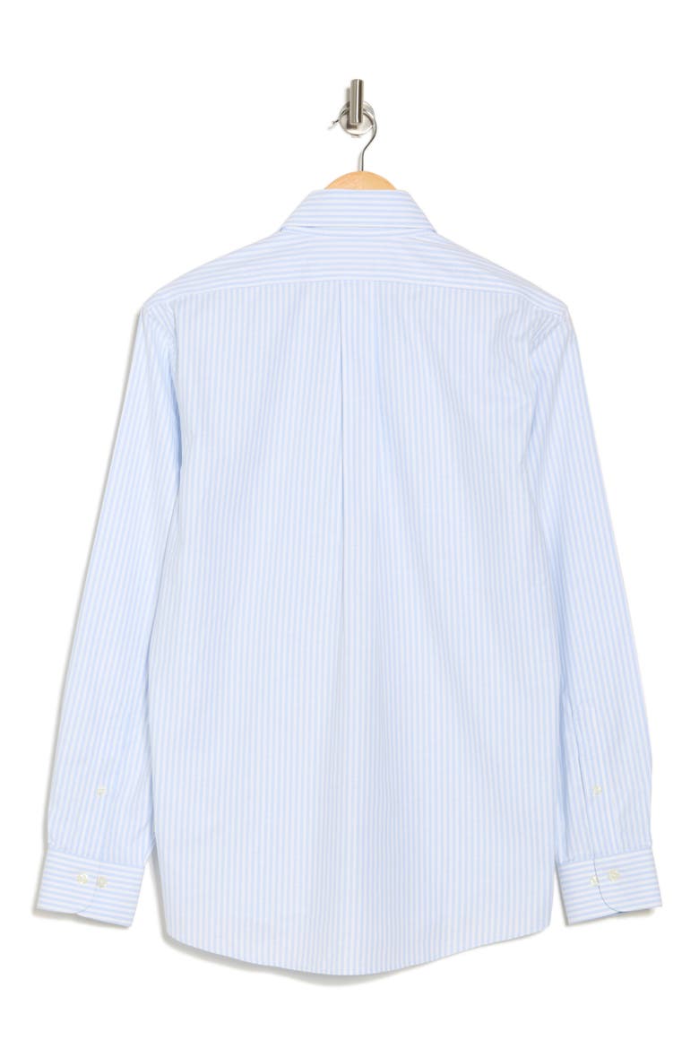 Non-Iron Plaid Cotton Stretch Oxford Button-Down Shirt, Alternate, color, VISTABLUE