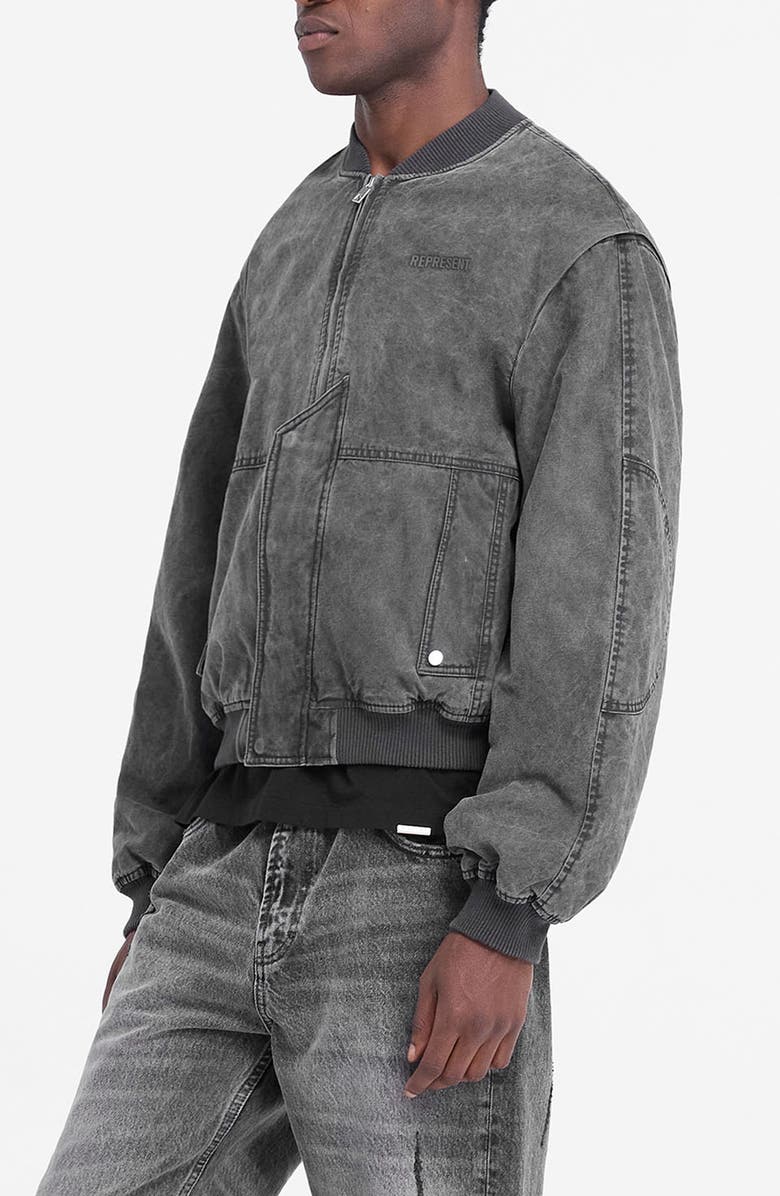 Represent Inset Sleeve Bomber, Alternate, color, Stained Black