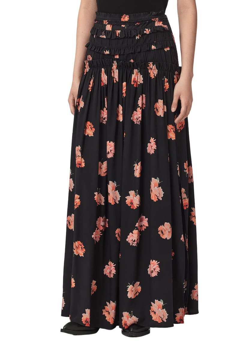 Lauren Maxi Skirt, Alternate, color, LA RAINE BLACK