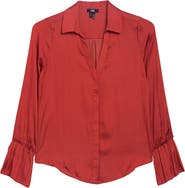PAIGE Abriana Collared Ruffle Cuff Blouse