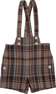 Manière Kids' Plaid Shortalls