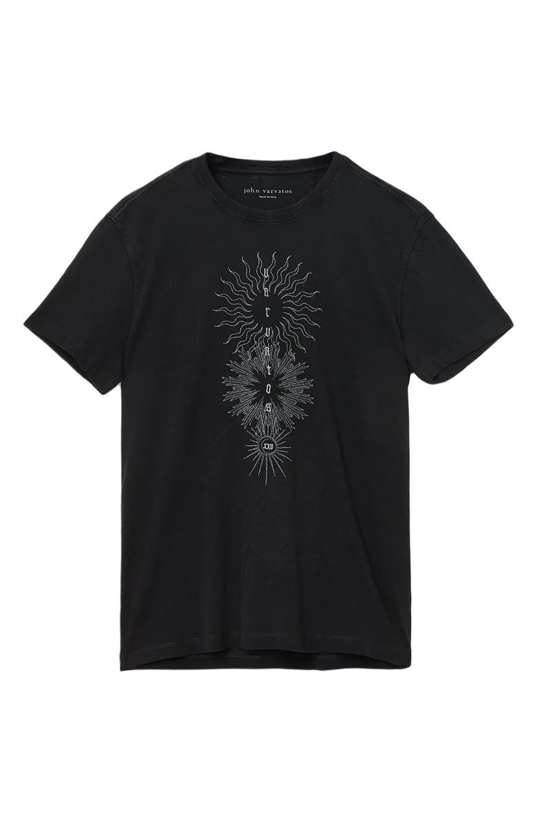 John Varvatos Varvatos Logo Organic Cotton Graphic T-Shirt, Alternate, color, Black