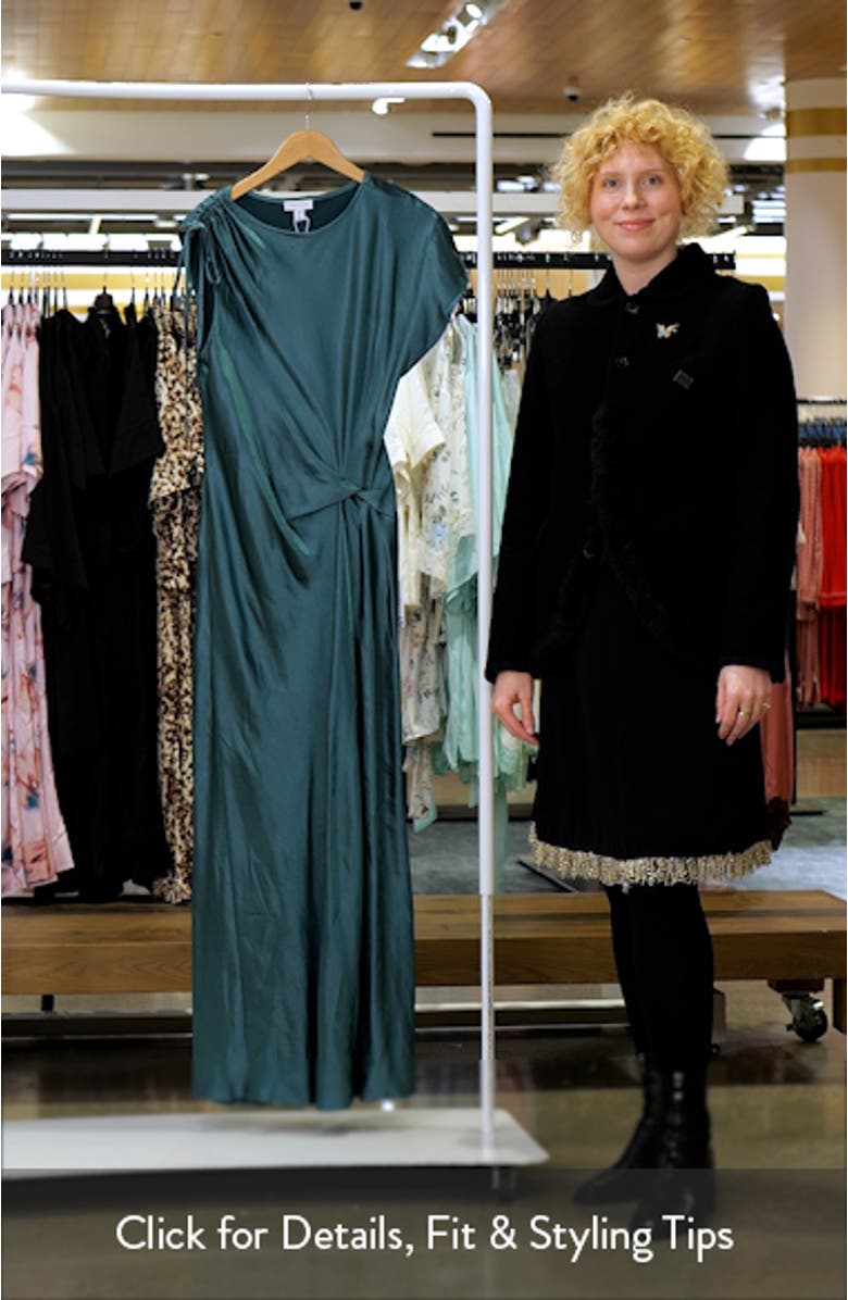 Asymmetric Satin Maxi Dress, sales video thumbnail