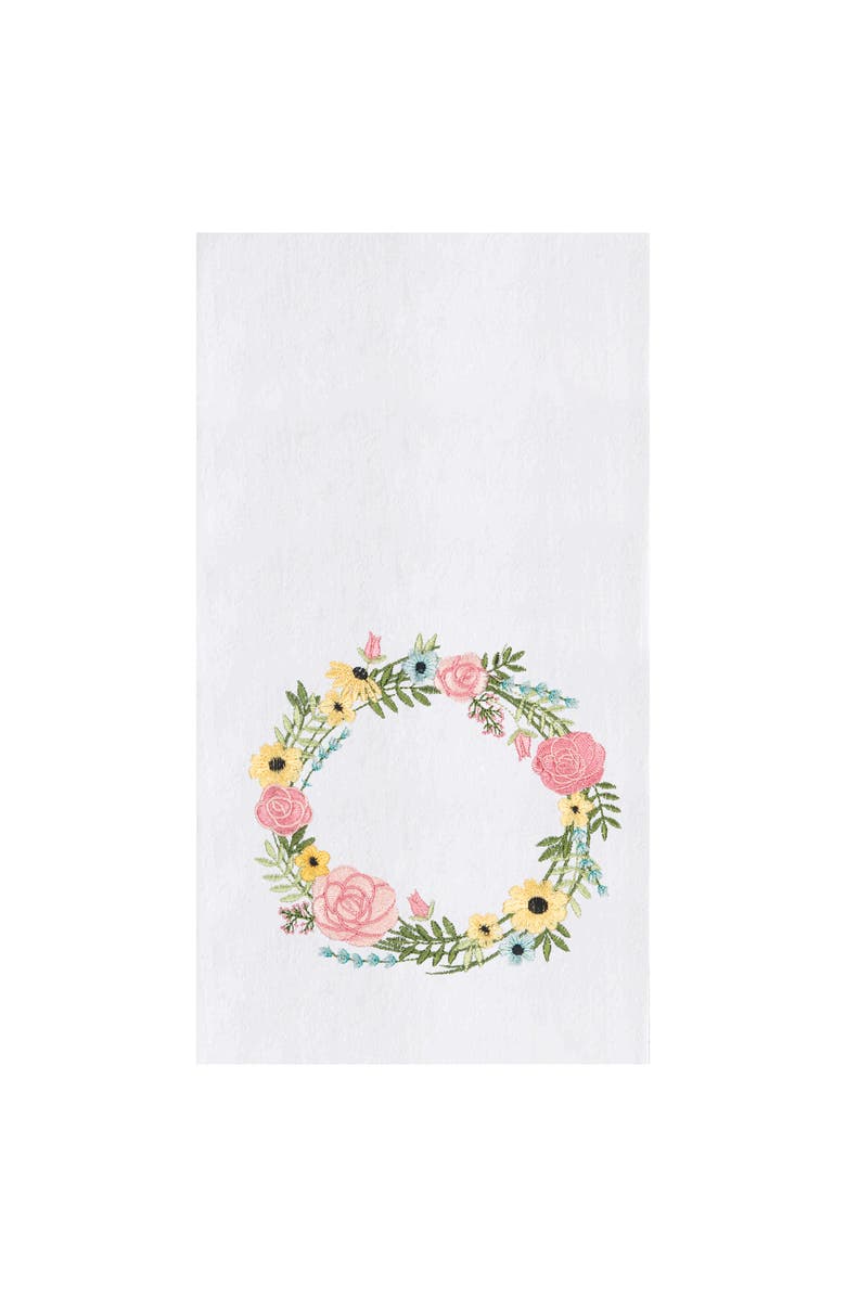 C&F Home Spring Bloom Wreath Towel, Main, color, Green