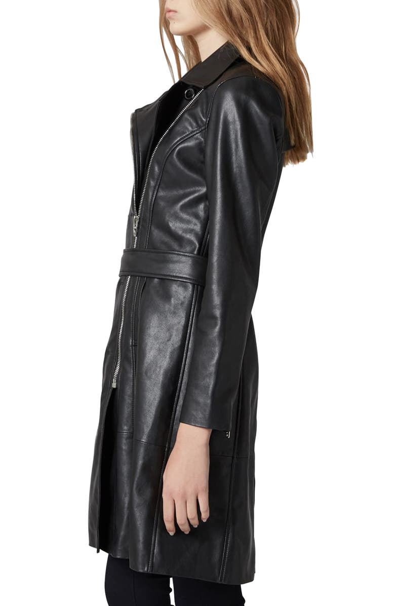 BLANKNYC Faux Leather Trench Coat, Alternate, color,