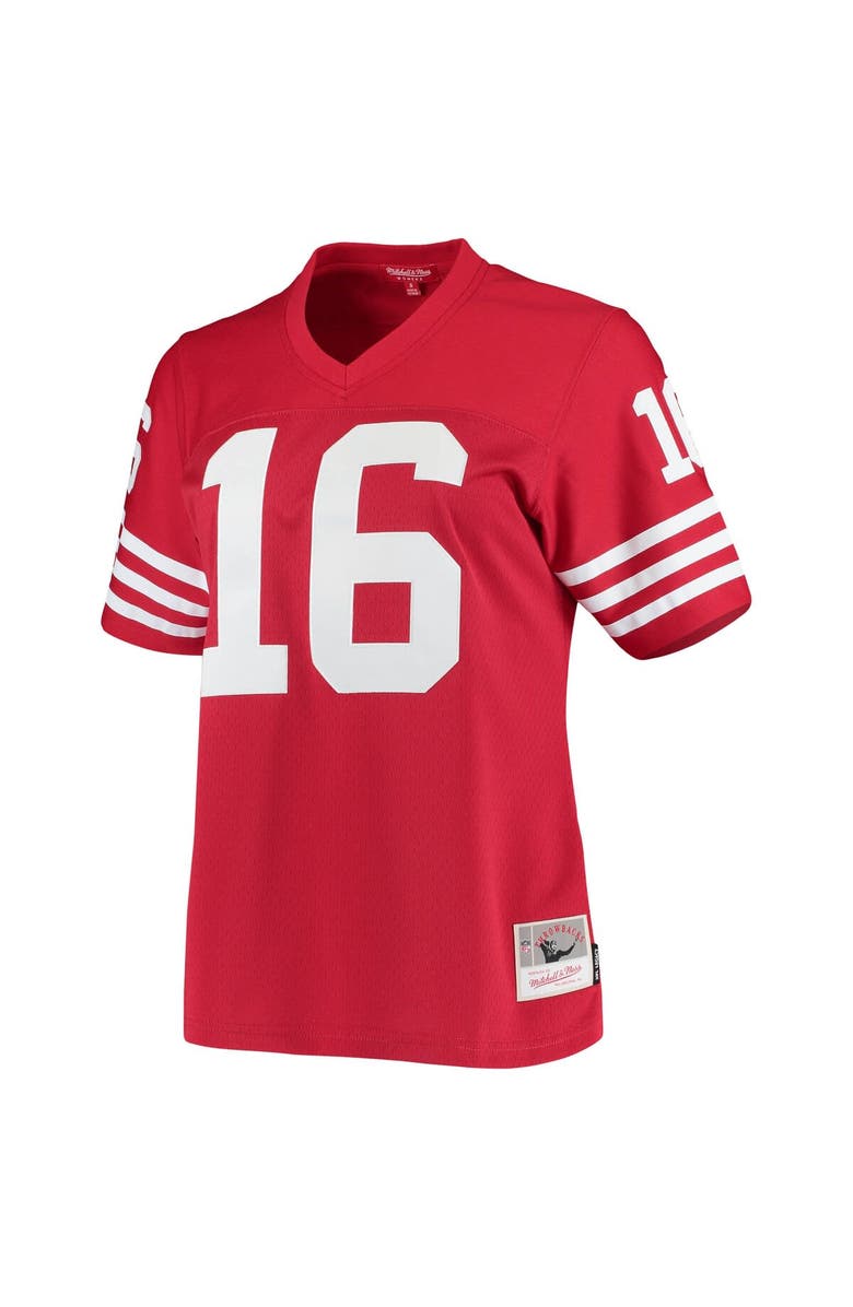 Mitchell & Ness Women's Mitchell & Ness Joe Montana Scarlet San Francisco 49ers 1990 Legacy Replica Jersey, Alternate, color,