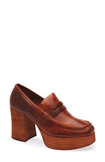 Kork-ease ® Barbara Platform Penny Loafer Pump In Brown