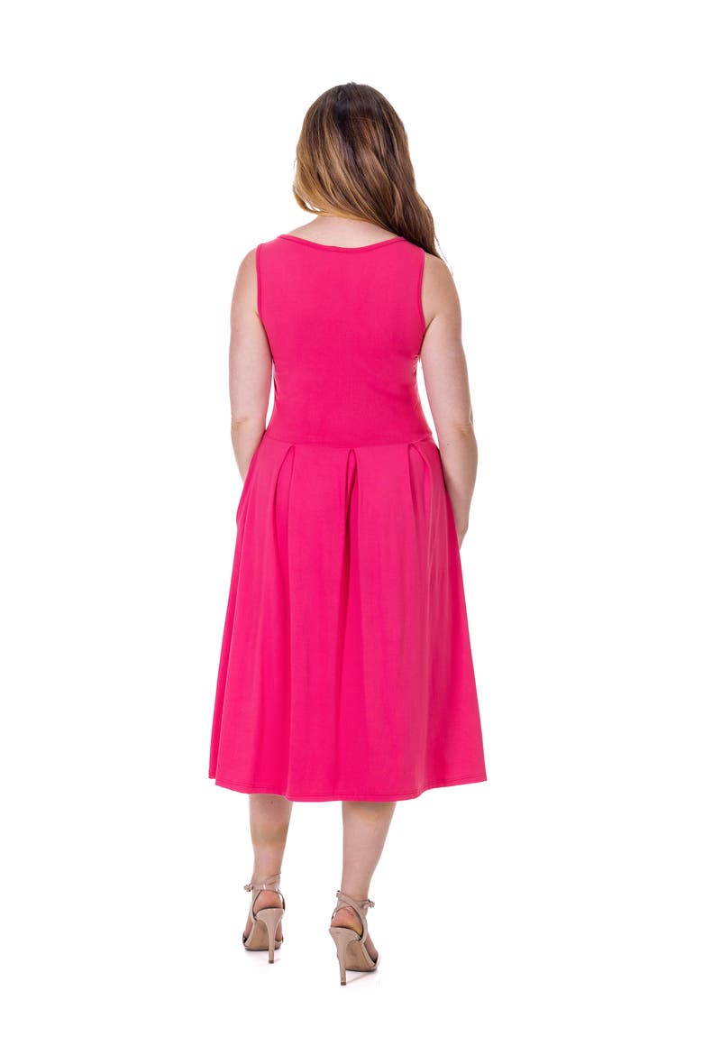 V-Neck Sleeveless Maxi Dress with Belt, Alternate, color, Pink