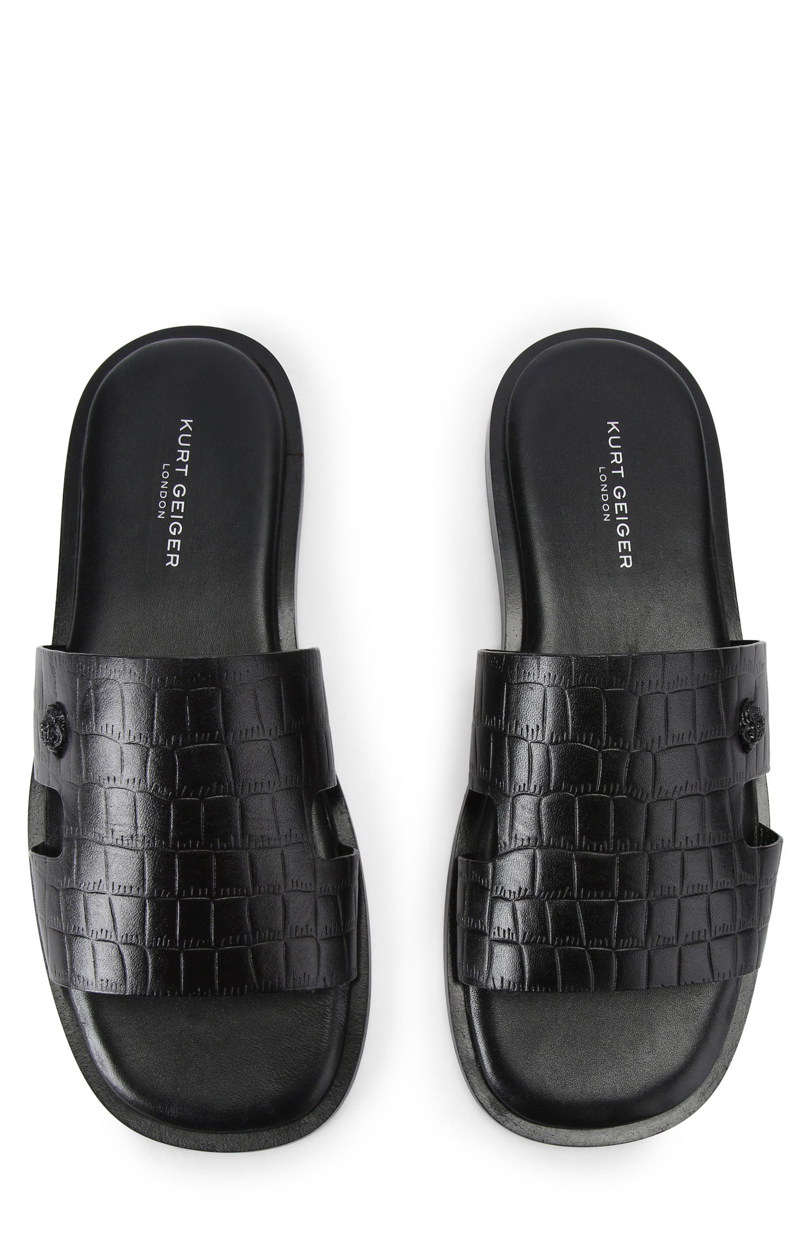 Kurt Geiger London Bond Cutout Slide Sandal, Alternate, color, Charcoal