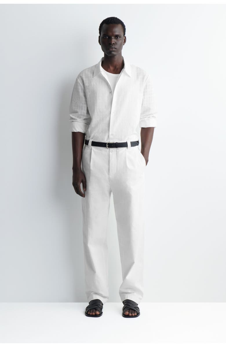 COS Checked Cotton-jacquard Shirt, Alternate, color, White