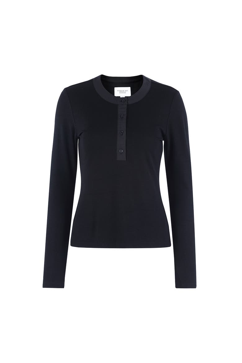 The Long Sleeve  Brett Shirt, Alternate, color, Black