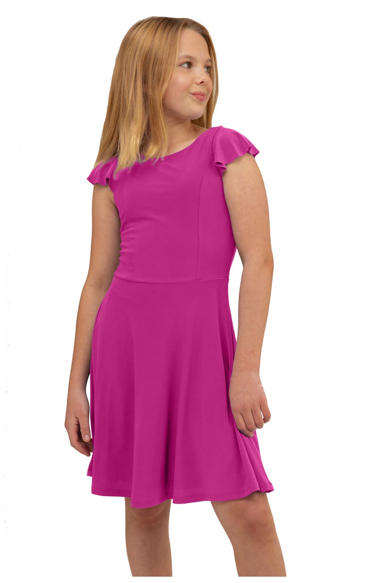 Un Deux Trois Flutter Sleeve Dress, Main, color, Magenta