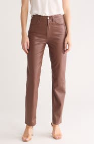 AG Alexxis High Waist Faux Leather Straight Leg Pants