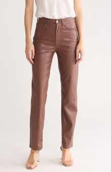 AG Alexxis High Waist Faux Leather Straight Leg Pants