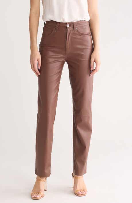 AG Alexxis High Waist Faux Leather Straight Leg Pants
