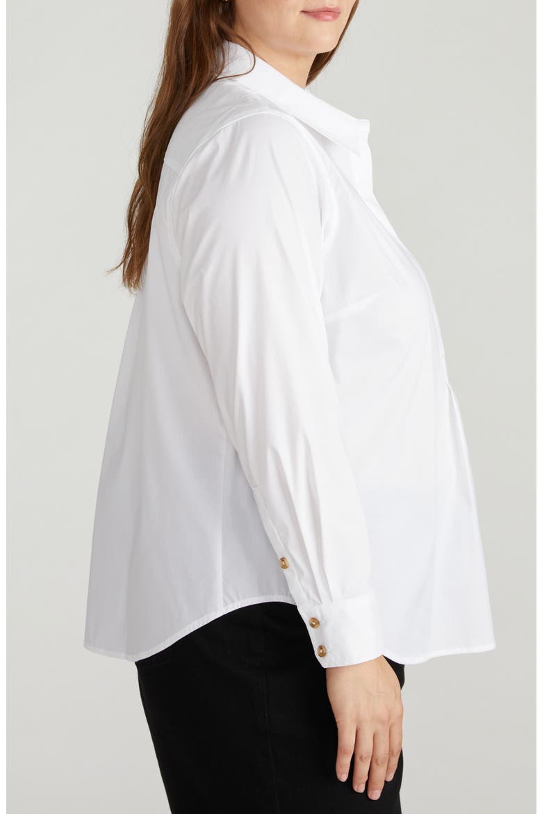Elbe Popover Stretch Poplin, Alternate, color, WHITE