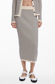 Desigual Stripe Rib Midi Sweater Skirt