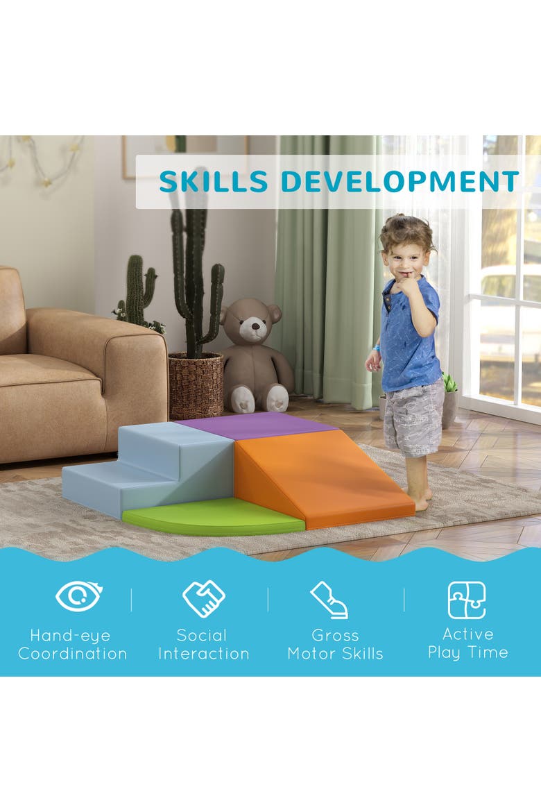 Foam Play Set for Toddlers, Easy-to-clean Soft & Safe Climbing Set, Alternate, color, Assorted
