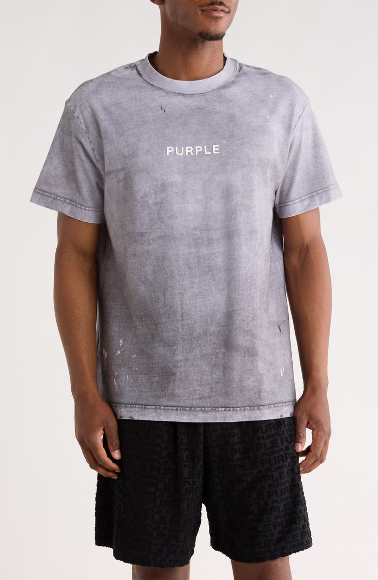 PURPLE BRAND Logo Textured Jersey T-shirt, Main, color,