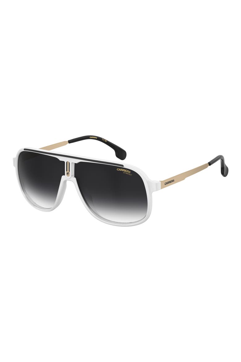 62mm Oversize Gradient Square Sunglasses, Alternate, color, WHITE BLACK/ DARK GREY SF