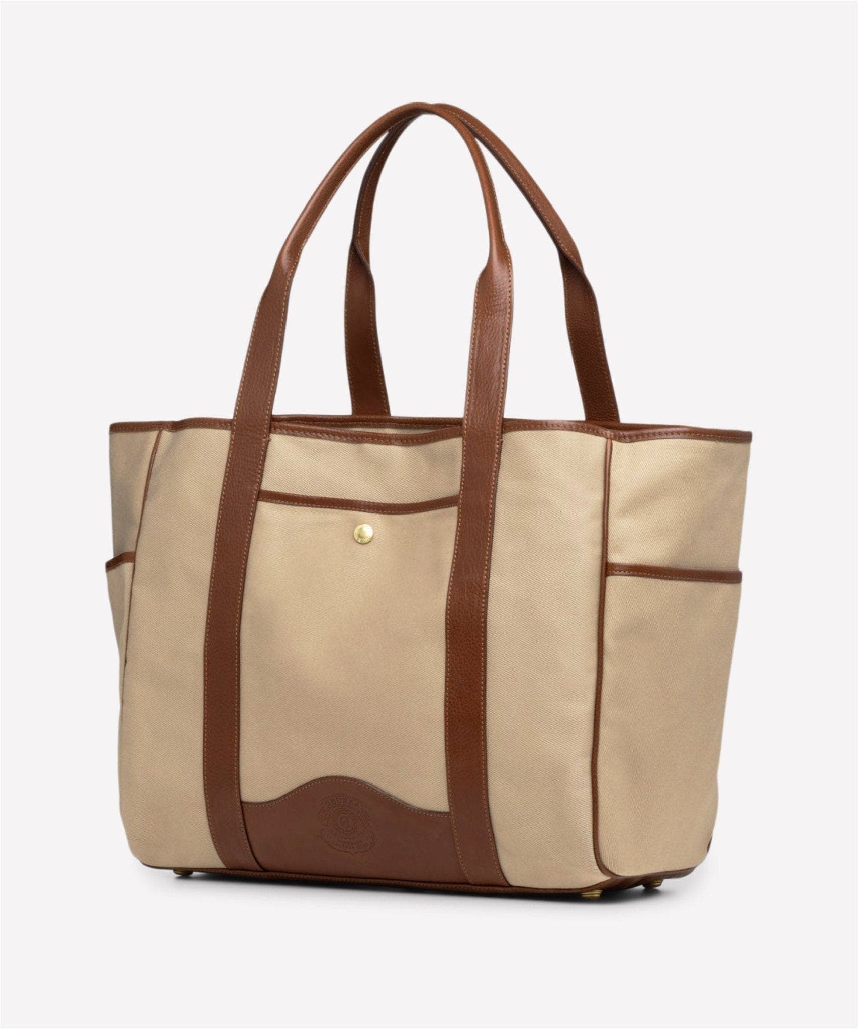 Ghurka Market Tote No. 294, Alternate, color, Khaki Twill / Vintage Chestnut