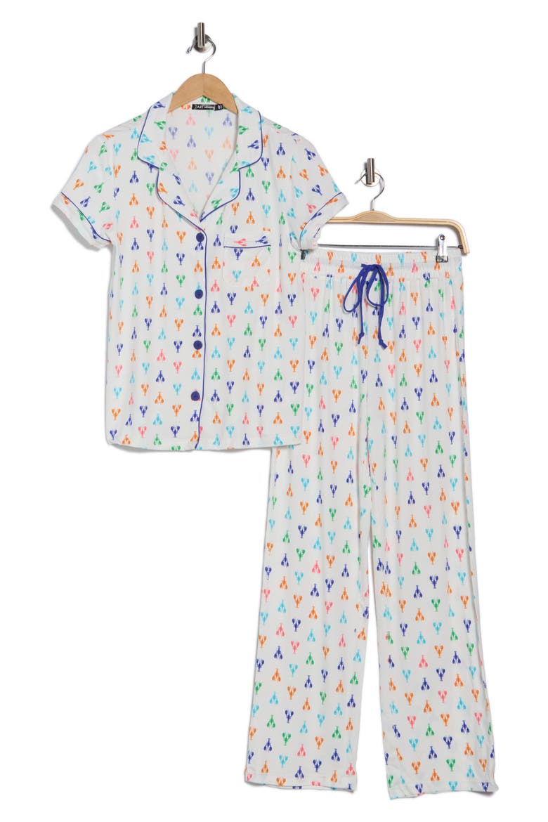 Ginnie Brushed Jersey Pajamas, Alternate, color, RAINBOW LOBSTERS