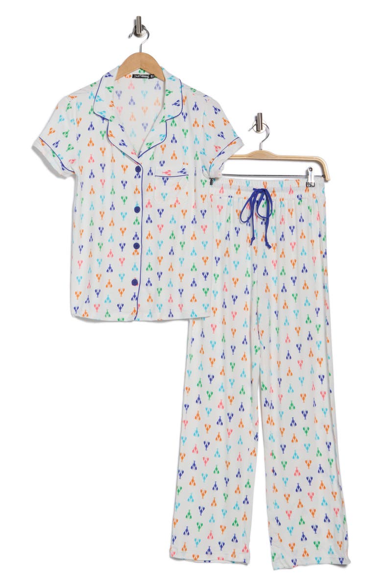 Tart Ginnie Brushed Jersey Pajamas, Alternate, color, Rainbow Lobsters